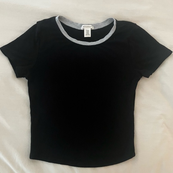 Soft Fitted Black Short Sleeve Shirt Size M - Picture 1 of 4